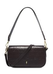 Burgundy croco women's handbag TOREC-1308-4D(Z26). Front view on white background.