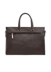 Brown women's briefcase TOREC-1372-1H(Z26) - product view from the back, on a white background.