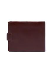 Men's brown leather wallet PL-191-1H(KS), back view of the product on a white background.