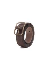 Chocolate leather women's belt PASDS-0317-90(Z25), diagonal product view on white background.
