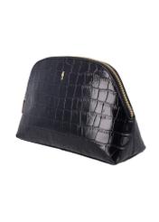 Croco leather women's cosmetic bag TORES-1439-9G(Z26), diagonal product view on white background.