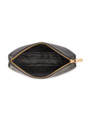 Black leather women's cosmetic bag TORES-1229-99(W26), product view from the inside on a white background.