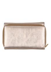 Gold leather women's wallet PORES-1027-2X(Z26), rear view on a white background.