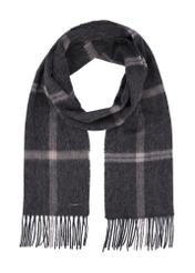 Men's woolen checkered scarf SZAMT-0089-9J(Z26), front product view on white background.