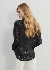 Women's black openwork shirt KOSDT-0147-99(W23)-03