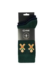 Set of long men's Christmas socks ZESMT-0060-15(Z25), view of the product in the packaging on a white background.