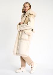 Women's artificial fur coat with hood FUTDP-0014-16(Z22)-03