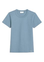 Blue cotton women's T-shirt TSHDT-0144-7B(Z26)