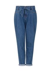 Granatowe spodnie mom jeans damskie SPODT-0055-69(W21)-02