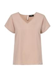 Women's beige basic blouse BLUDT-0165-24(Z23)-03