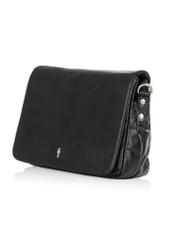 Women's black leather postbag TORES-0911A-99(W24)-02