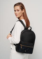 Black women's backpack with laptop pocket TOREN-0286-99(W24)-06