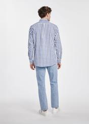 Men's blue checkered shirt KOSMT-0340-61(W25)-04