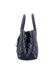 Quilted black women's handbag TOREC-1312-99(Z26), side view of the product on a white background.