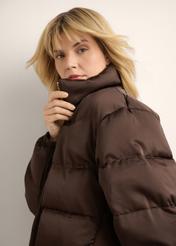 Dark brown double-sided women's jacket KURDT-0693-1I(Z26)