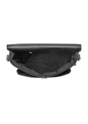 Black women's messenger bag TOREC-1072-99(Z25), view of the inside of the product on a white background.
