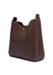 Brown women's hobo bag TOREC-1257-1H(Z26), diagonal product view on white background.