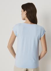 Light blue Women's T-shirt with applique TSHDT-0066-62(W22)-06