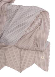 Beige women's scarf with crease SZADT-0157-81(W23)-03