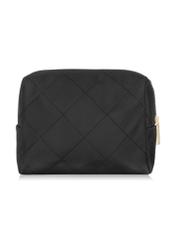 Black women's cosmetic bag TOREN-0267A-99(Z25) - product view from the back on a white background.