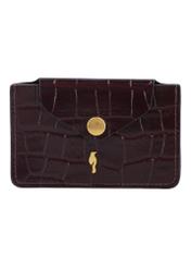 Small burgundy leather women's wallet PORES-0890B-4D(Z26), front product view on white background.