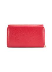 Large red leather women's wallet PORES-0801R-4B(W26), product view from the back on a white background.
