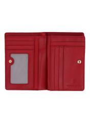 Medium red women's wallet with RFID protection PORES-0823RFID-4B(Z26), product view inside on white background.