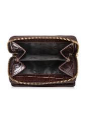 Brown women's croco wallet PORES-0888-1H(W26), product view inside on white background.