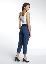 Granatowe spodnie mom jeans damskie SPODT-0055-69(W21)-03