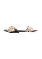 Beige women's flip-flops with braid BUTYD-0903C-1B(W26), diagonal product view on a white background.