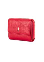 Small red leather women's wallet PORES-0802G-42(Z25), diagonal product view on white background.