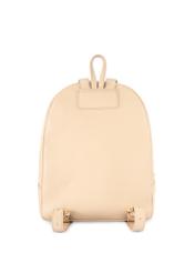 Beige leather women's backpack TORES-0898E-1B(W26) - product view from the back, on a white background.
