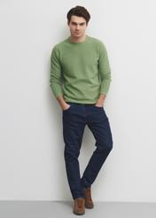 Green men's basic sweater SWEMT-0128-51(W23)-02