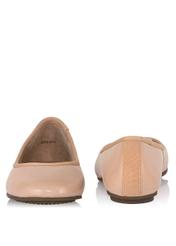 Beige leather ballerinas for women BUTYD-0713A-81(W23)-03