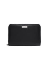 Black leather women's wallet PORES-1000-99(Z26), front product view on white background.
