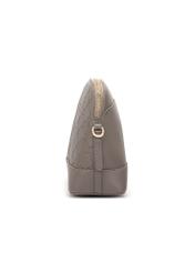 Light brown women's handbag with monogram TOREC-1180-1K(W26), side product view on white background.