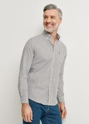 Green men's fine check shirt KOSMT-0277-55(W24)-02