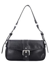 Black women's handbag with buckle TOREC-1370-99(Z26), front product view on white background.