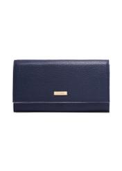 Navy blue women's wallet with cream interior POREC-0439-7E(Z26) - front product view, on white background.