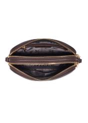 Small dark brown leather women's handbag TORES-1152-1I(Z26), product view inside on white background.
