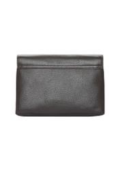Black leather shoulder bag TORES-1317-99(Z26), product view from the back on a light background.