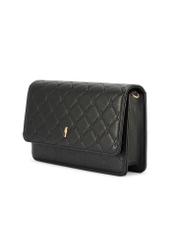 Small women's handbag in black TOREC-1178-9P(W26), diagonal product view on a white background.