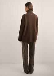 Dark brown women's wool-blend turtleneck SWEDT-0249-1I(Z26)