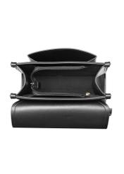Black medium elegant women's backpack TOREC-0985A-99(Z25), product visible from the inside on a white background.