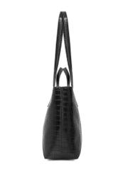 Black women's shopper handbag TOREC-1204-9G(W26), side product view on white background.