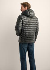 Men's black jacket KURMT-0380-99(Z25), product view from the back on the model. Half of the silhouette visible.