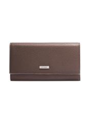 Dark beige women's wallet with cream interior POREC-0439-1K(Z26) - front product view, on white background.