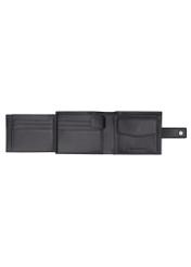 Black men's leather wallet PORMS-0717-99(Z26) - product view from above, on white background.