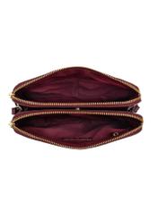 Burgundy patent leather women's messenger bag TOREC-0205F-43(Z25), view of the inside of the product on a white background.