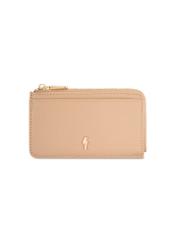 Beige small leather women's wallet PORES-0978R-1B(W26), front product view on white background.